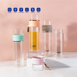 Custom Borosilicate Glass Water Bottle